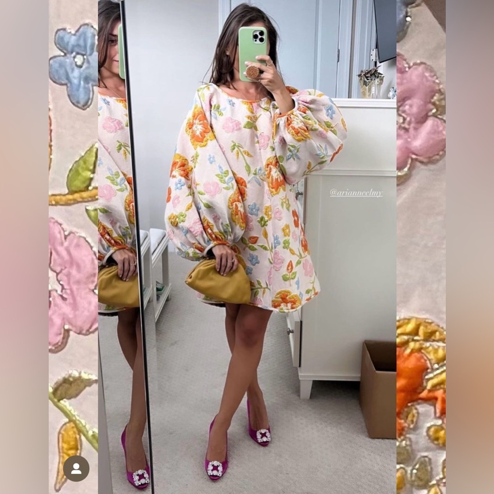 Arianne Elmy good luck floral jacquard mini dress in refresh